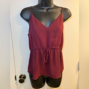 Aritzia Babaton Warren Camisole Tank Spaghetti Tank Top Burgundy Size Small